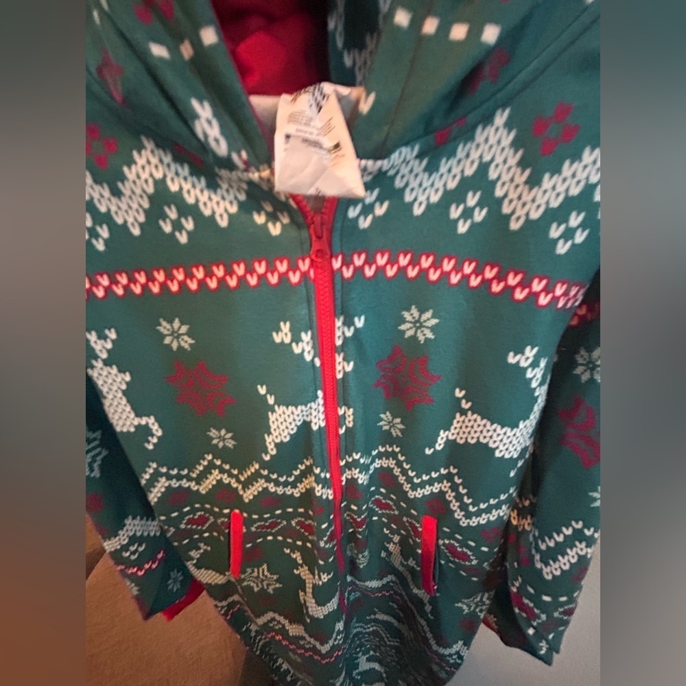 NWOT Giggling Get Up Green Reindeer Pajamas - Picture 12 of 15